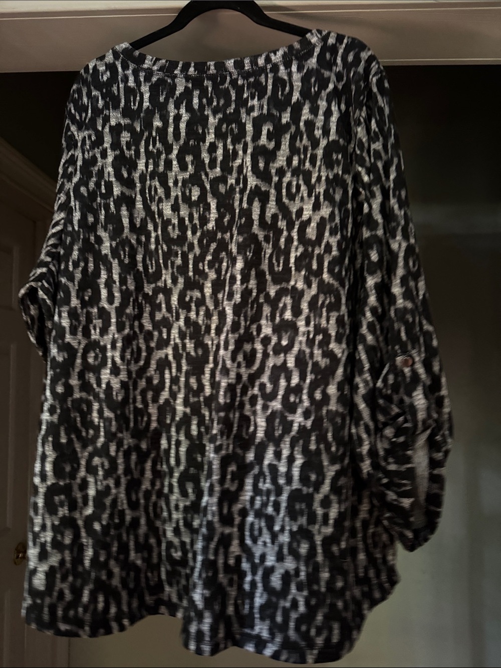 Ruby Rd. Black & Cream Leopard Knit Tunic - Picture 6 of 8